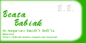 beata babiak business card